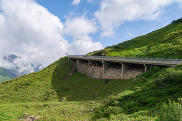 Picturesque surroundings of Grossglockner High Alpine Road in summer