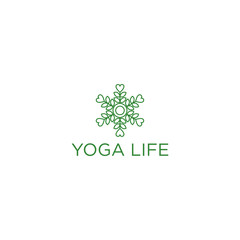 Modern yoga logo - wellness massage teraphy salon