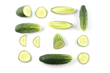 Fresh Cucumber Isolated On White Background.
