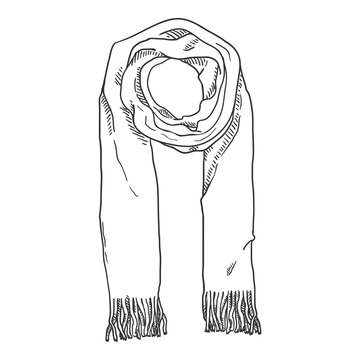 recommend clip art: Vector Sketch Woolen Scarf