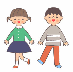 笑顔の男の子と女の子