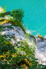 Picturesque summer landscapes of Plitvice Lakes park, Croatia
