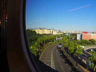 Look outside the train