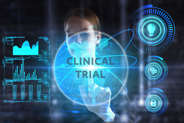 The concept of business, technology, the Internet and the network. A young entrepreneur working on a virtual screen of the future and sees the inscription: