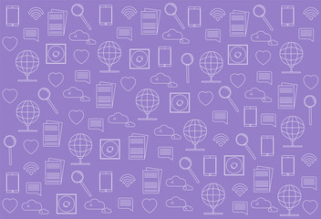 Obraz premium Innovative technologies icons pack vector. Pink background