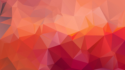 vector abstract irregular polygon background - triangle low poly pattern - red pink orange coral color