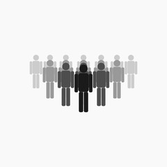 business people group icon isolated on white background. business organization teamwork with manager and staff.