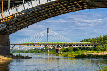 Fototapeta premium Bridges on Vistula River in Warsaw