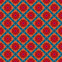 Seamless blue red elegant pattern background