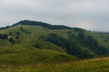 MouGreen lawn grass landscape in the caucasus mountains near kislowodsk, raw original picture