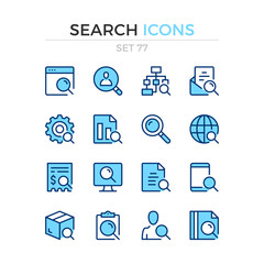 Search icons. Vector line icons set. Premium quality. Simple thin line design. Modern outline symbols collection, pictograms.
