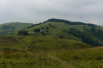 MouGreen lawn grass landscape in the caucasus mountains near kislowodsk, raw original picture
