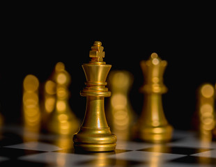 Chess board game concept of business ideas and competition and strategy plan success meaning.