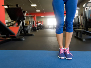 girl performs exercises in the gym
