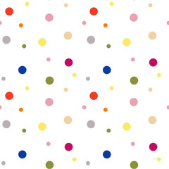 Seamless pattern. Multi-colored circles on a white background.