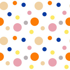 Seamless pattern. Multi-colored circles on a white background.