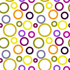 Seamless pattern. Multi-colored circles on a white background.