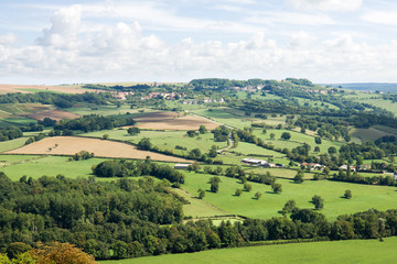 Aerial view near Vezelay Abbey in France