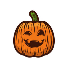 Pumpkin for Halloween Design Vector isolated. Happy Halloween Template Illustration