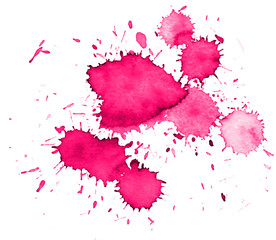 Colorful abstract watercolor stain with splashes and spatters. Modern creative background for trendy design.