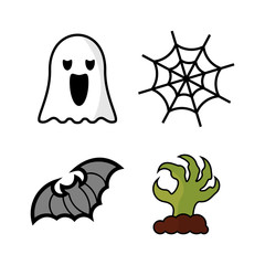 Fototapeta premium Set of Halloween Design Icon Vector isolated. Template Illustration