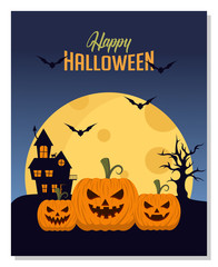 Halloween Party Background. Happy halloween. Vector Template illustration.