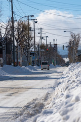 Fototapeta premium 冬の市街地 北海道 札幌市