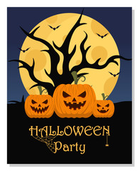 Halloween Party Background. Happy halloween. Vector Template illustration.