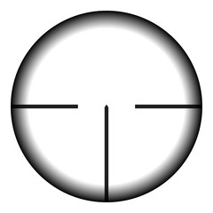 Realistic sniper sight with measurement marks. Sniper scope template isolated on transparent background.