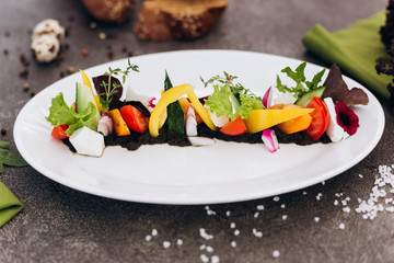 Classical Greek Salad in an unusual design.- Image