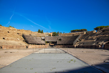 Pozzuoli, Naples, Italy. 20 August 2019. The Flavian Amphitheater is one of the two Roman...