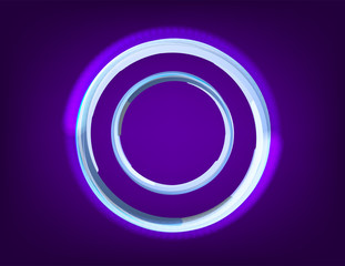 Luxury chrome metal, abstract metallic circle vector background