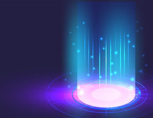 Abstract futuristic technology background, beam lighting effect vector