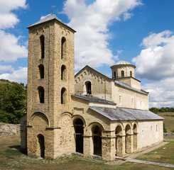 Fototapeta na wymiar The church of the Holy Trinity in the orthodox Sopocani monastery in Serbia