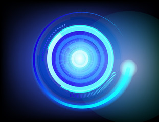 Futuristic abstract blue circle technology background vector