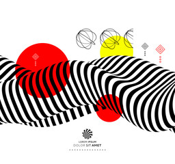 Background with optical illusion. Pattern can be used as a template for brochure, annual report, magazine, poster, presentation, flyer and banner. 3d vector illustration.