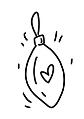 line icon of christmas and celebrations. decorative elements, design in outline styles. Christmas flat icon on white background