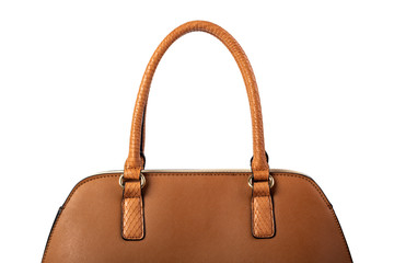 Fashionable female hand bag isolated on white background