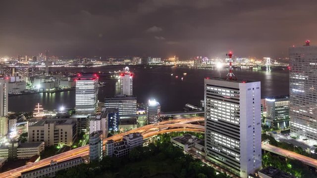 Time Lapse of the amazing Tokyo skyline at night. Tokyo Tower and Mt Fuji can been seen.