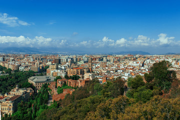 Fototapeta na wymiar Malaga panoramic top view