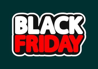 Black Friday , sale poster design template, isolated sticker, vector illustration