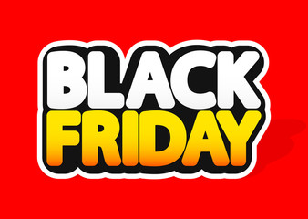Black Friday , sale poster design template, isolated sticker, vector illustration