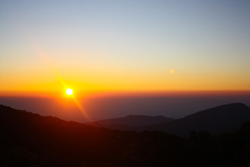  Sun rise Doi Inthanon in Chiangmai thailand