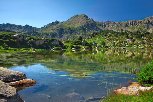 Natural landscape in the mountains of Andorra, Europe