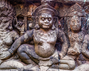 Obraz premium stone carved cambodian figure 