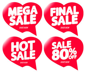 Set Sale banners design template, discount tags, great promotion, vector illustration