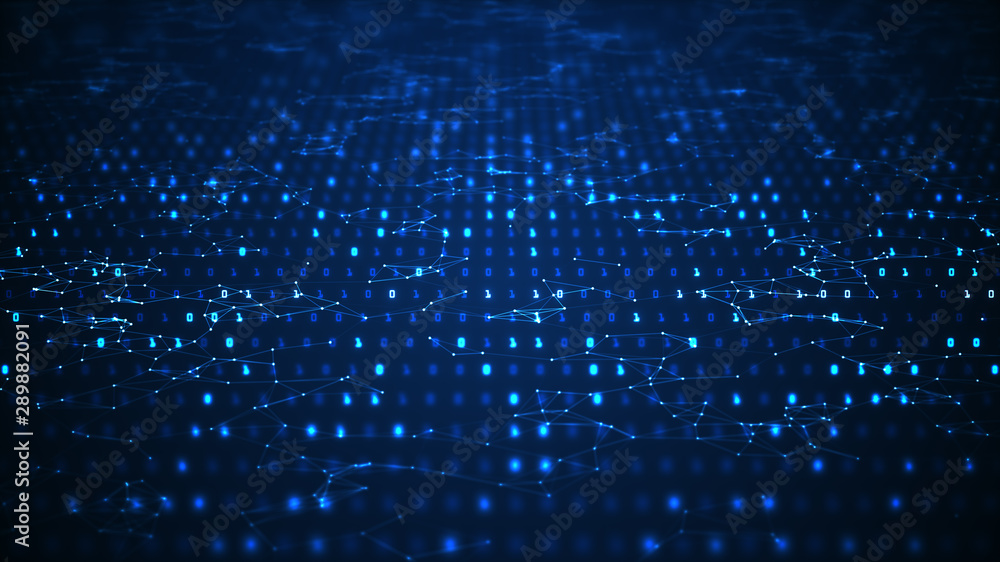 Poster abstract digital technology background. artificial intelligence and machine learning concept.