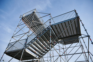 Metallic stairs and scaffolding