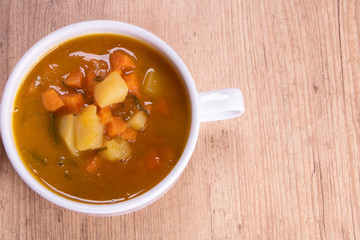 vegetable soup, potato and carrot