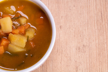  vegetable soup, potato and carrot